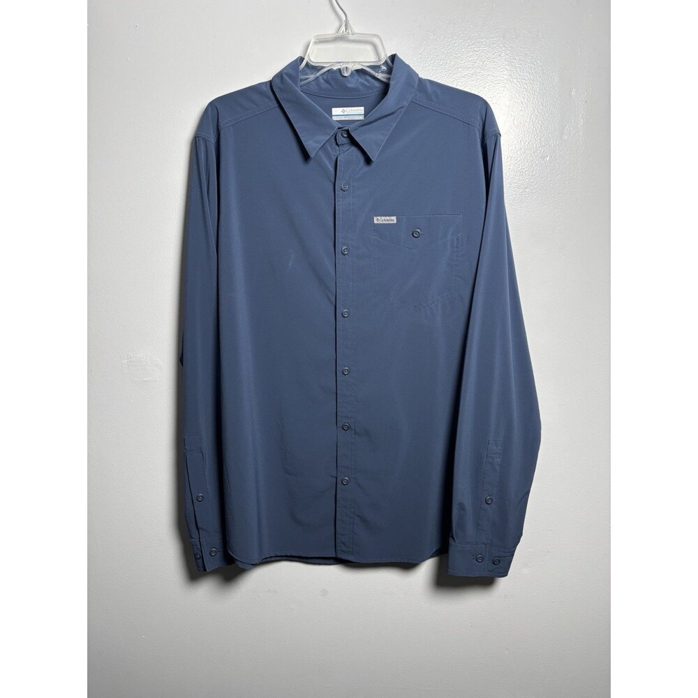 Columbia Slack Tide Camp Blue Shirt Hiking Fishing Long Sleeve Button Up Men’s L
